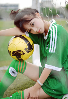足球宝贝球服美女小清新写真